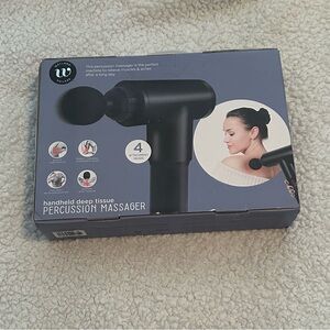 Wayland Square handheld Black Percussion Massager with Attachments
